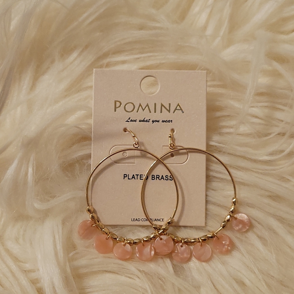 Pink and Gold Hoop Earrings